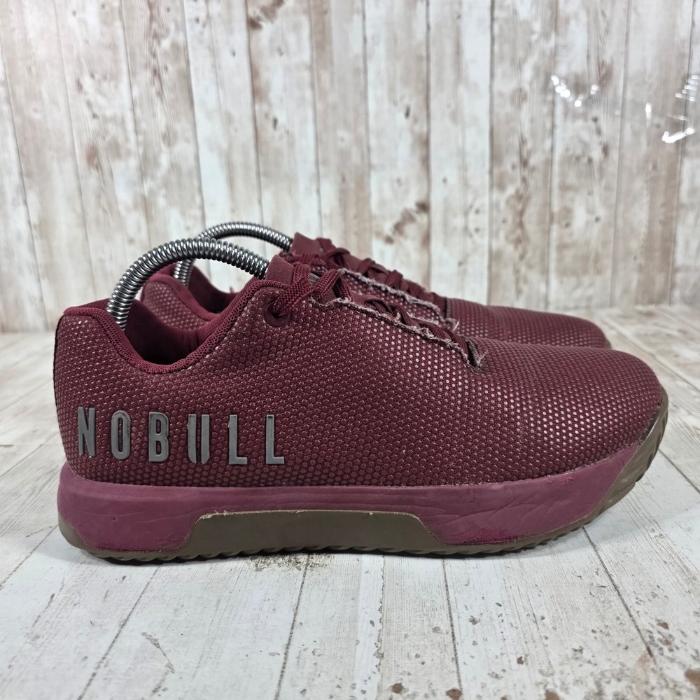 NOBULL Trainer Burgundy SuperFabric Low Top Shoes Womens 9.5 Mens 8 Maroon Gum